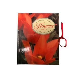 Flowers Birthday Book Address Book Hardcover Ribbon Bookmark New